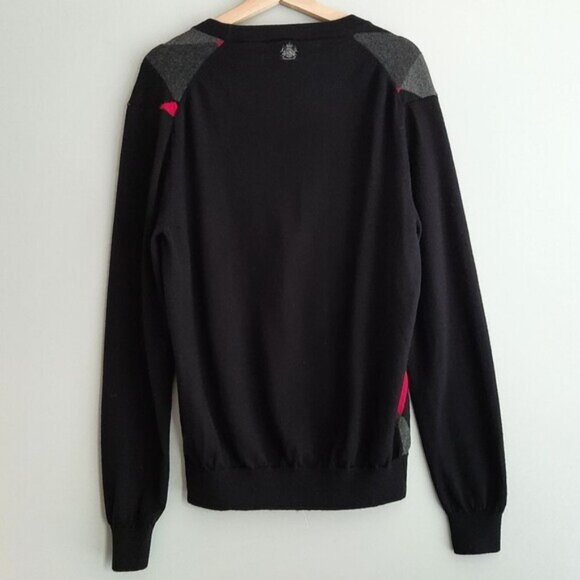 IAN POULTER / 100% Merino Wool Shapeshifter Cardigan Golf Sweater Argyle Mens L - Picture 9 of 15